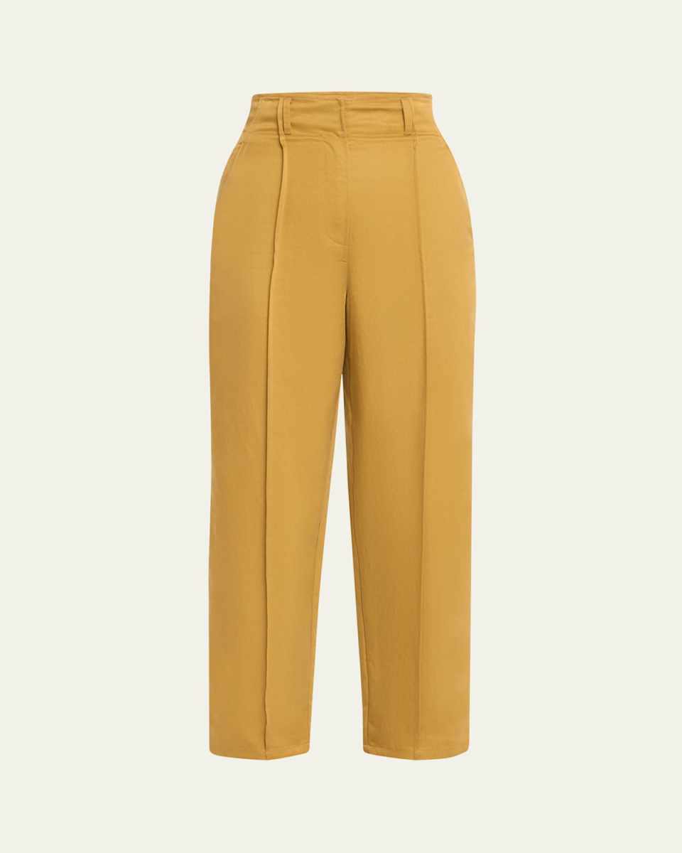 Lielle High-Rise Tapered Pintuck Pants